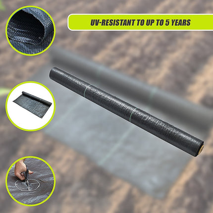 Heavy Duty Weed Control PP Woven Fabric Weed Mat Gardening Plant 1.83m x 30m.