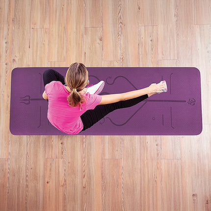 8mm TPE Yoga Mat Exercise Fitness Gym Pilates Non Slip Dual Layer.