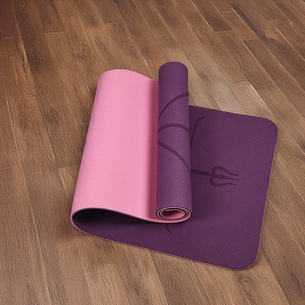 8mm TPE Yoga Mat Exercise Fitness Gym Pilates Non Slip Dual Layer.