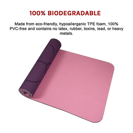 8mm TPE Yoga Mat Exercise Fitness Gym Pilates Non Slip Dual Layer.