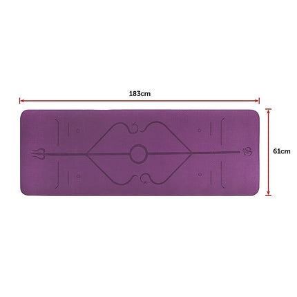 8mm TPE Yoga Mat Exercise Fitness Gym Pilates Non Slip Dual Layer.