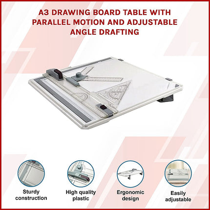 A3 Drawing Board Table with Parallel Motion and Adjustable Angle Drafting.