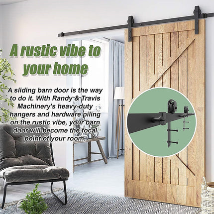 1.8m Sliding Barn Door Hardware Heavy Duty Sturdy Kit.