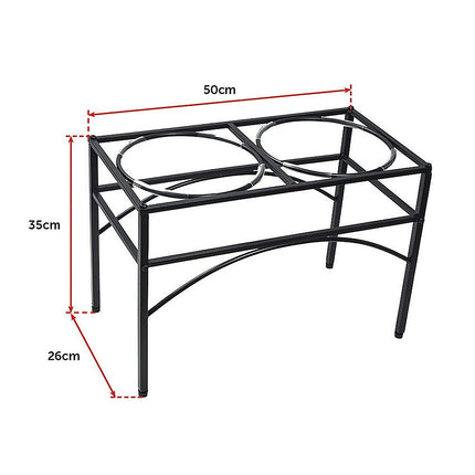 Dual Elevated Raised Pet Dog Puppy Feeder Bowl Stainless Steel Food Water Stand.