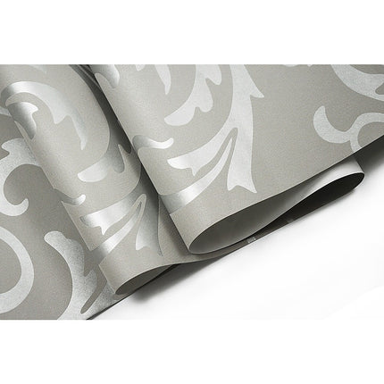 Wallpaper Silver Flower Pattern Non-woven Wall Paper Roll.