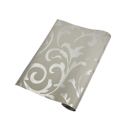 Wallpaper Silver Flower Pattern Non-woven Wall Paper Roll.