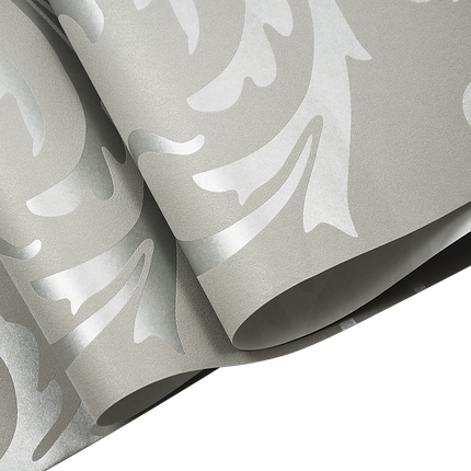 Wallpaper Silver Flower Pattern Non-woven Wall Paper Roll.