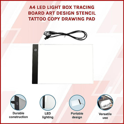 A4 LED Light Box Tracing Board Art Design Stencil Tattoo Copy Drawing Pad.