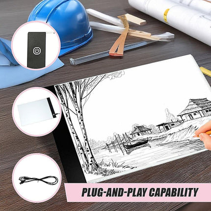 A4 LED Light Box Tracing Board Art Design Stencil Tattoo Copy Drawing Pad.