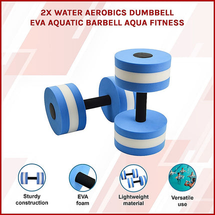 2x Water Aerobics Dumbbell EVA Aquatic Barbell Aqua Fitness.