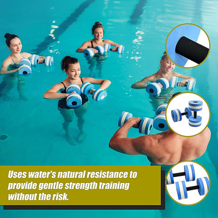 2x Water Aerobics Dumbbell EVA Aquatic Barbell Aqua Fitness.