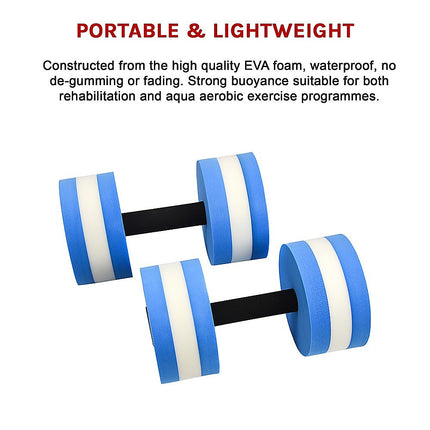 2x Water Aerobics Dumbbell EVA Aquatic Barbell Aqua Fitness.
