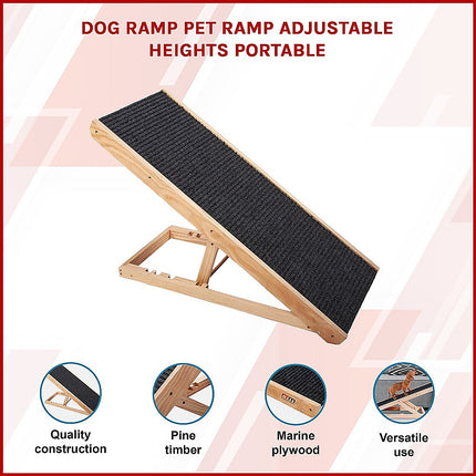 Dog Ramp Pet Ramp Adjustable Heights Portable.