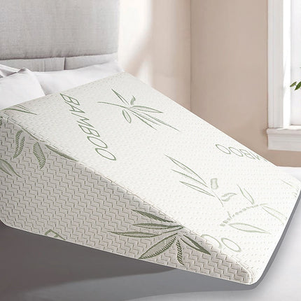 Cool Gel Memory Foam Bed Wedge Pillow Cushion Neck Back Support Sleep with Cover.