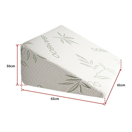 Cool Gel Memory Foam Bed Wedge Pillow Cushion Neck Back Support Sleep with Cover.