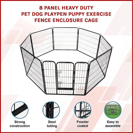 8 Panel Heavy Duty Pet Dog Playpen Puppy Exercise Fence Enclosure Cage.
