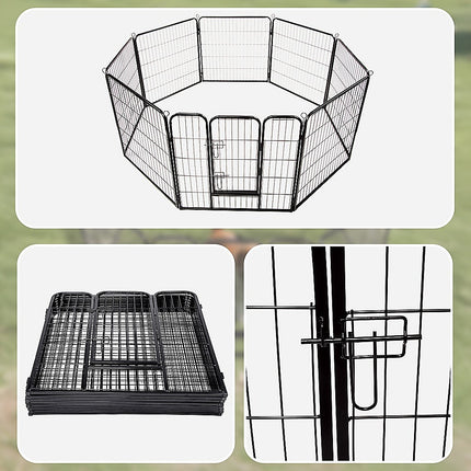 8 Panel Heavy Duty Pet Dog Playpen Puppy Exercise Fence Enclosure Cage.