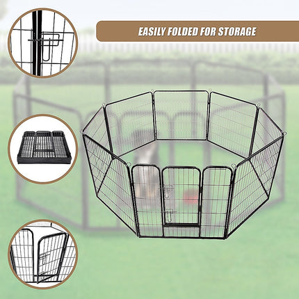8 Panel Heavy Duty Pet Dog Playpen Puppy Exercise Fence Enclosure Cage.