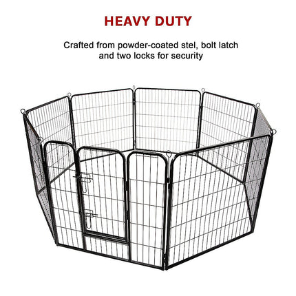 8 Panel Heavy Duty Pet Dog Playpen Puppy Exercise Fence Enclosure Cage.