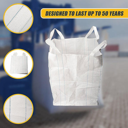 4 x 1 tonne FIBC Polypropylene UV Rated Builder / Bulk / Landscape Bags.