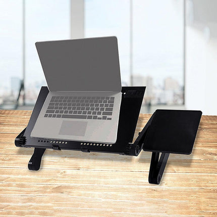 Aluminium Alloy Folding Laptop Stand Desk Table with Mouse Tray.