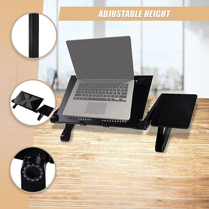Aluminium Alloy Folding Laptop Stand Desk Table with Mouse Tray.