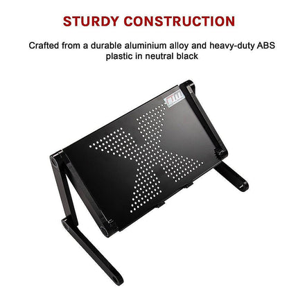 Aluminium Alloy Folding Laptop Stand Desk Table with Mouse Tray.