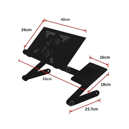 Aluminium Alloy Folding Laptop Stand Desk Table with Mouse Tray.