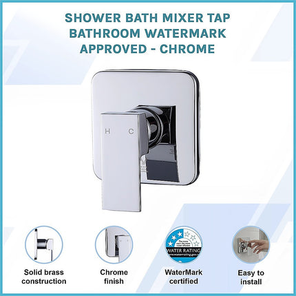 Shower Bath Mixer Tap Bathroom WATERMARK Approved - Chrome.