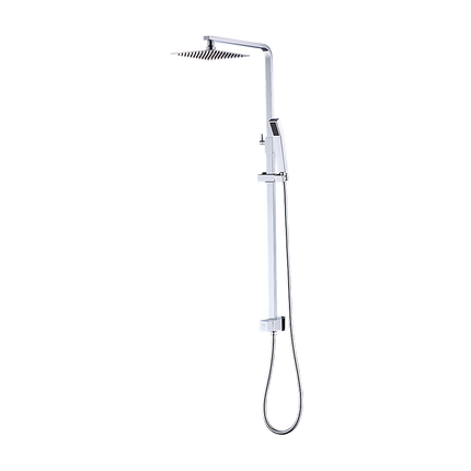 WELS 8" Rain Shower Head Set Square Dual Heads Faucet High Pressure Hand Held.