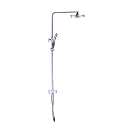 WELS 8" Rain Shower Head Set Square Dual Heads Faucet High Pressure Hand Held.