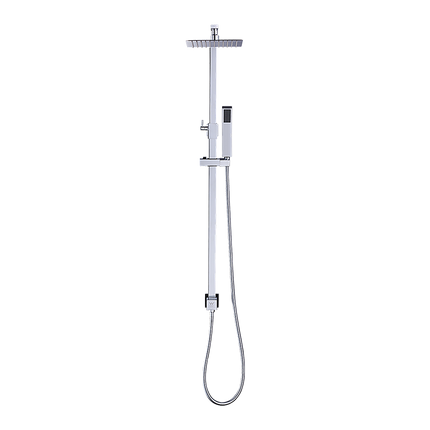 WELS 8" Rain Shower Head Set Square Dual Heads Faucet High Pressure Hand Held.