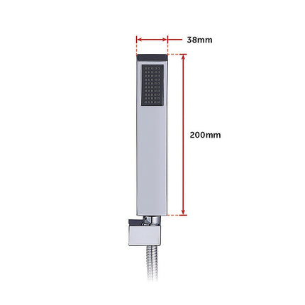 WELS 8" Rain Shower Head Set Square Dual Heads Faucet High Pressure Hand Held.