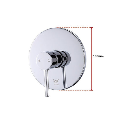 WELS 8" Rain Shower Head Set Rounded Dual Heads Faucet High Pressure With Mixer.