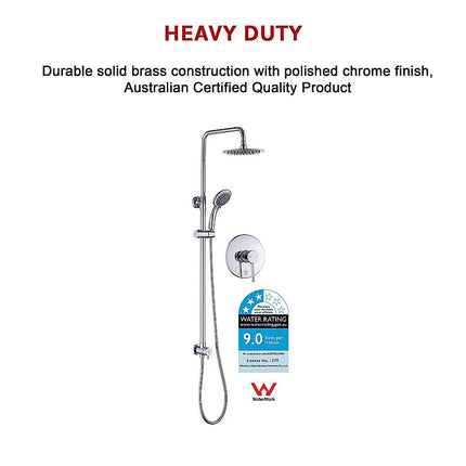 WELS 8" Rain Shower Head Set Rounded Dual Heads Faucet High Pressure With Mixer.