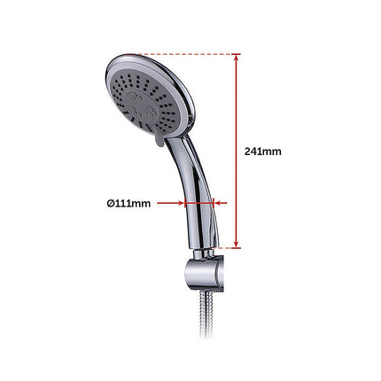 WELS 8" Rain Shower Head Set Rounded Dual Heads Faucet High Pressure With Mixer.