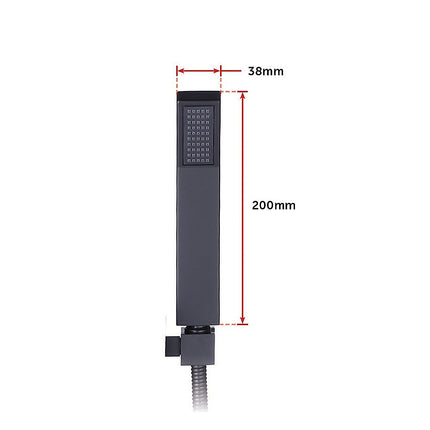 WELS 8" Rain Shower Head Set Square Dual Heads Faucet High Pressure With Mixer.