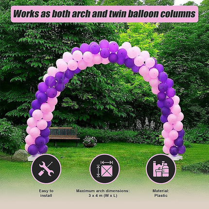 3x4m Full Set Balloon Arch Column Kit Floor Base Stand For Wedding & Party.