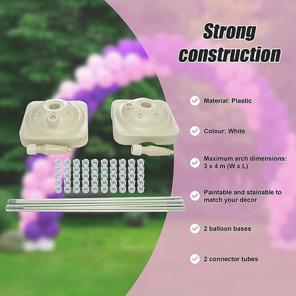 3x4m Full Set Balloon Arch Column Kit Floor Base Stand For Wedding & Party.