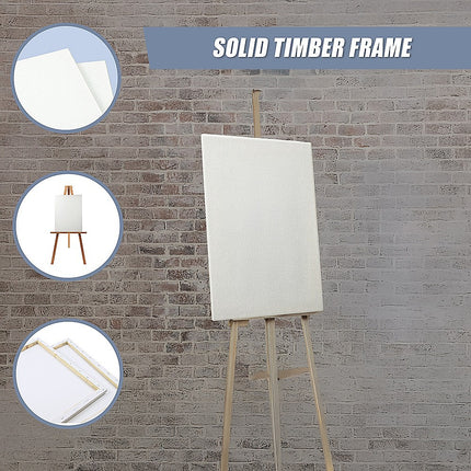 5 pack of 20x30cm Artist Blank Stretched Canvas Canvases Art Large White Range Oil Acrylic Wood.