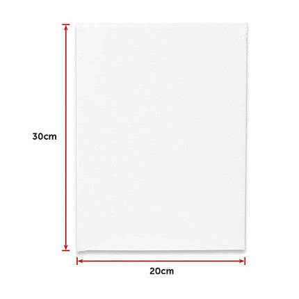 5 pack of 20x30cm Artist Blank Stretched Canvas Canvases Art Large White Range Oil Acrylic Wood.