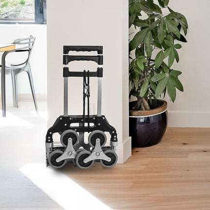 Stair Climbing Trolley 6 Wheels Aluminium Folding Hand Cart Climb Steps.