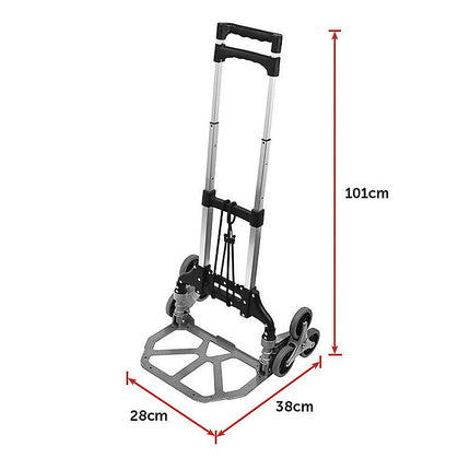 Stair Climbing Trolley 6 Wheels Aluminium Folding Hand Cart Climb Steps.