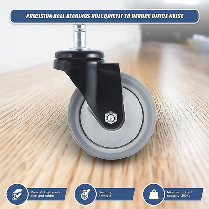 5x Office Chair Caster Wheels Set – Heavy Duty Universal Replacement for All Floors.