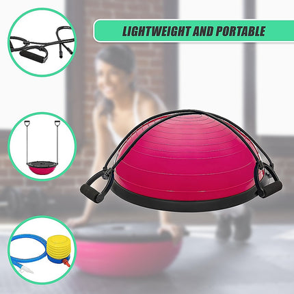 Yoga Balance Trainer Exercise Ball for Arm, Leg, Core Workout with Pump, 2 Resistance Bands.