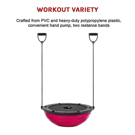 Yoga Balance Trainer Exercise Ball for Arm, Leg, Core Workout with Pump, 2 Resistance Bands.