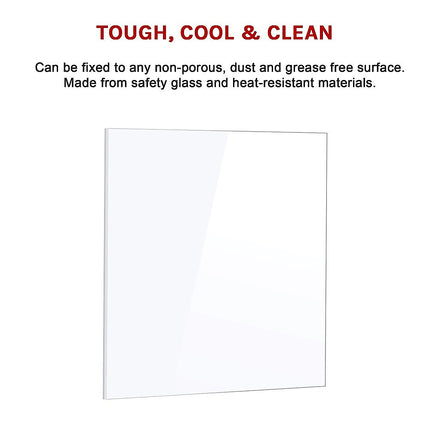Toughened 90cm x 75cm White Glass Kitchen Splashback.
