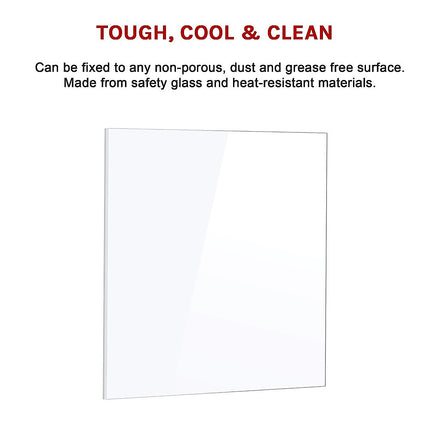 Toughened 90cm x 75cm White Glass Kitchen Splashback.