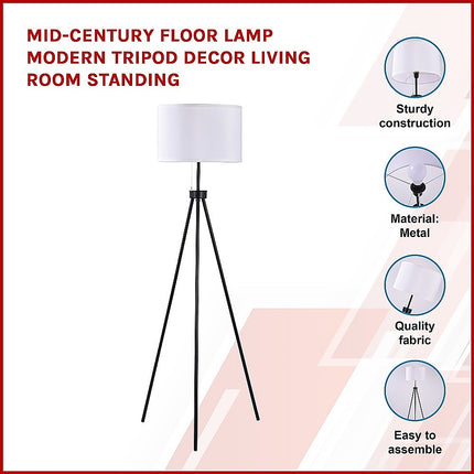 Mid-Century Floor Lamp Modern Tripod Decor Living Room Standing.