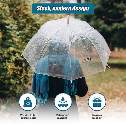 5x Clear Transparent Rain Walking Umbrella Parasol PVC Dome Wedding Party Favour.